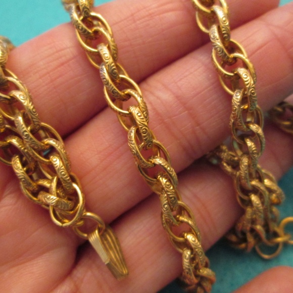 Designer 12kt.gold filled HEAVY 24" Chain>Vintage, For Men or Women - Picture 4 of 7